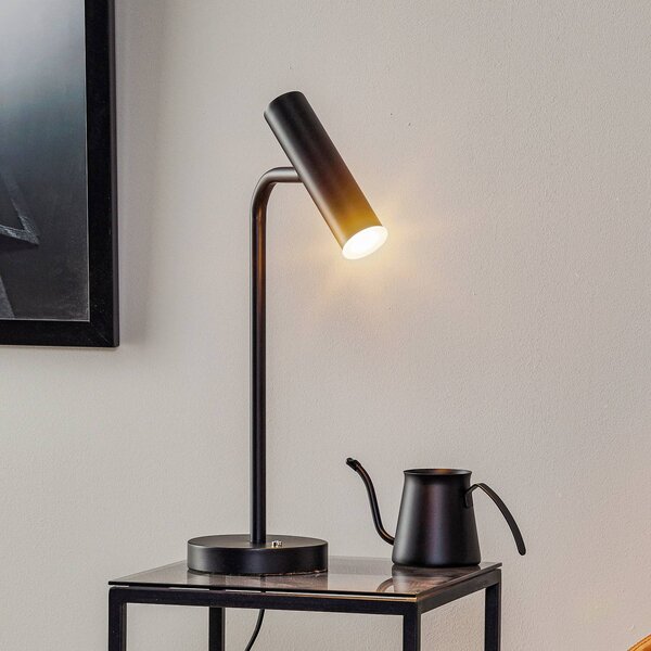 Schöner Wohnen Lampa stołowa LED Stina, możliwość ściemniania, czarny, salon / jadalnia, metal, nowoczesny