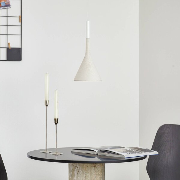 Foscarini Lampa wisząca designerska Aplomb, możliwość ściemniania, biały / opal, kuchnia, beton, design