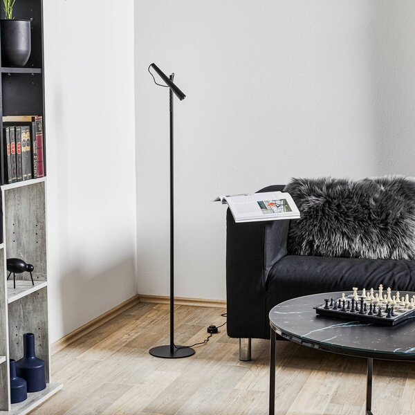 Foscarini Lampa stojąca designerska Magneto, czarny, salon / jadalnia, metal, design