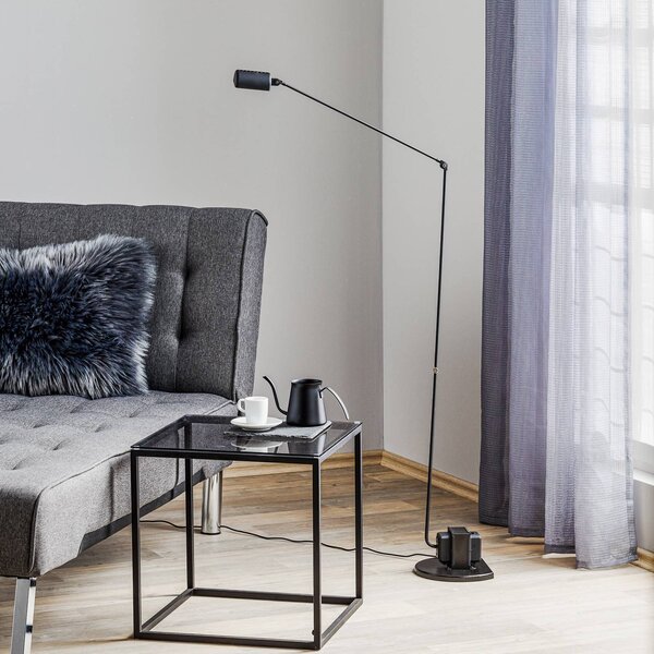 Lumina Lampa stojąca LED Daphine, możliwość ściemniania, czarny, biuro, metal, nowoczesny