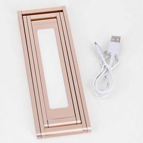 ORION Lampa biurkowa LED Falto, możliwość ściemniania, mosiężny / złoty, salon / jadalnia, aluminium, nowoczesny