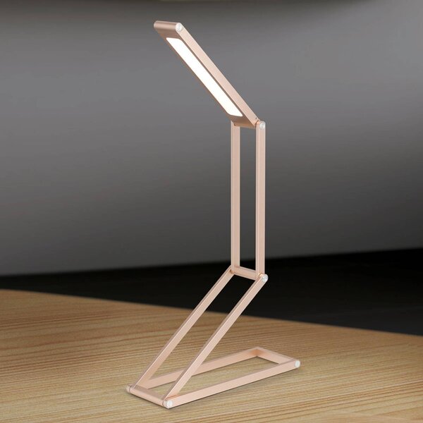 ORION Lampa biurkowa LED Falto, możliwość ściemniania, mosiężny / złoty, salon / jadalnia, aluminium, nowoczesny