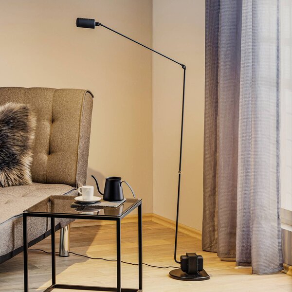 Lumina Lampa stojąca LED Daphine, możliwość ściemniania, czarny, biuro, metal, nowoczesny