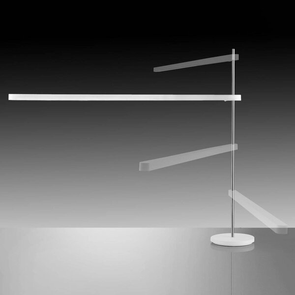Artemide Lampa biurkowa LED Talak Professional, możliwość ściemniania, biały / opal, biuro, metal, design