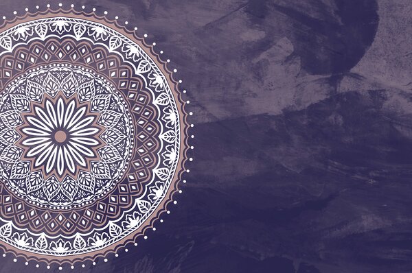 Fototapeta Fioletowo-biała mandala, Fototapety Faktury, Popularne Fototapety, u98495v3 - Tapeko.pl