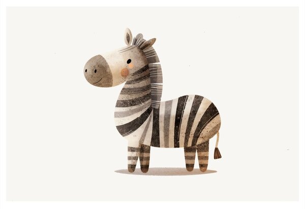 Obraz urocza rysunkowa zebra