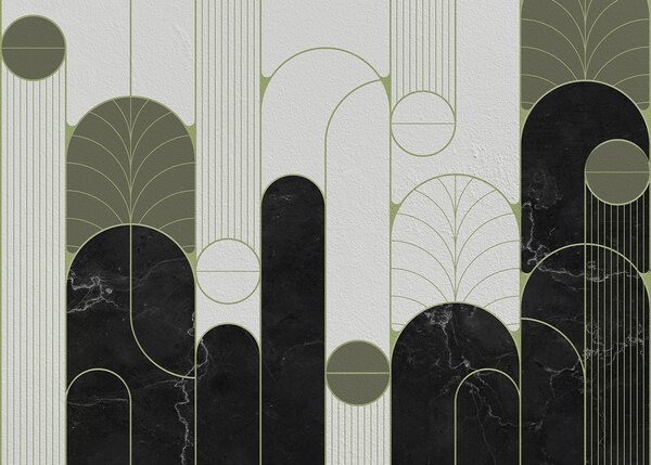 Fototapeta Czarno-biały wzór w stylu art deco, Fototapety Abstrakcja, Popularne Fototapety, u73101v2 - Tapeko.pl