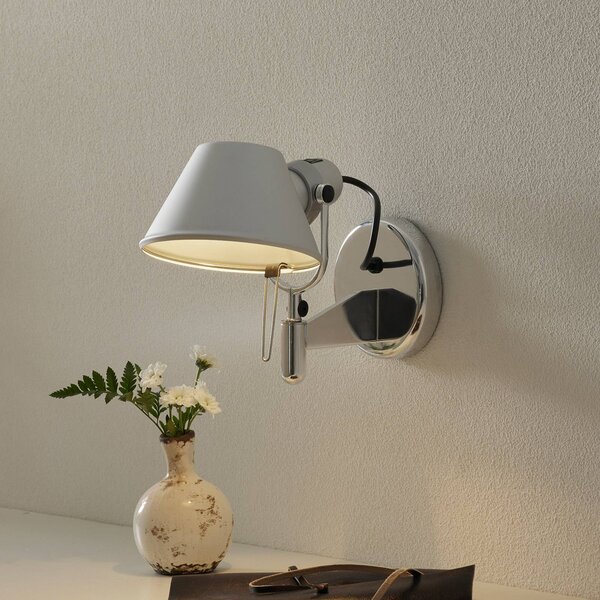 Artemide Kinkiet designerski Tolomeo Faretto, aluminiowy / szary / cynkowy, przedpokój, aluminium, design