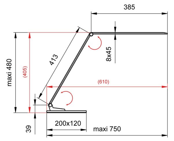 Aluminor Lampa biurkowa LED Starglass, możliwość ściemniania, czarny, biuro, aluminium, nowoczesny