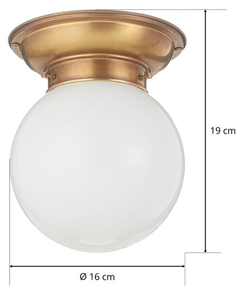 Berliner Messinglampen Lampa sufitowa JIM, możliwość ściemniania, brązowy / mosiężny, przedpokój, mosiądz