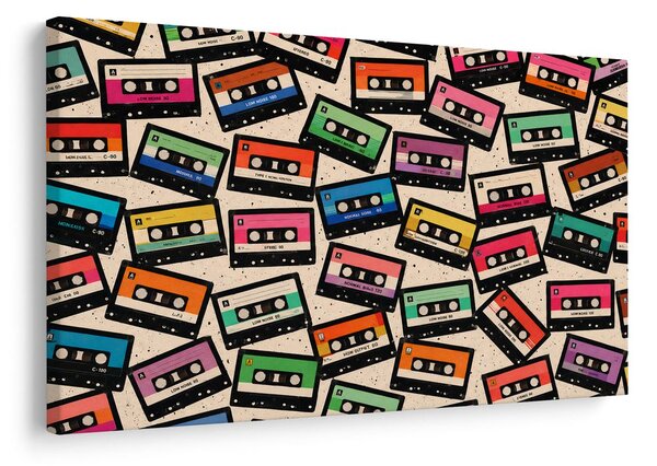 Obraz retro kasety w żywych kolorach