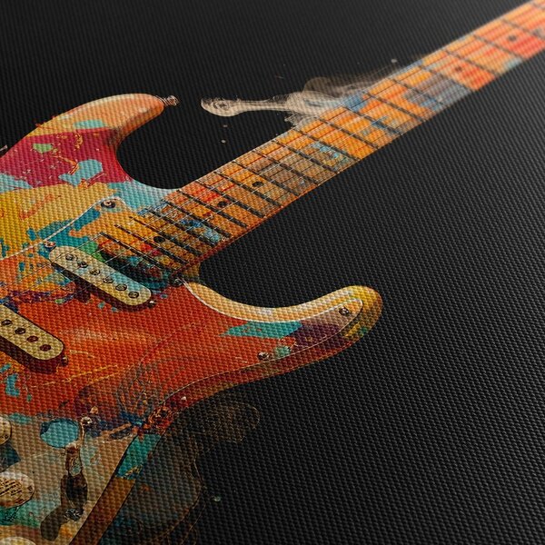 Obraz gitara w kolorowym wirze