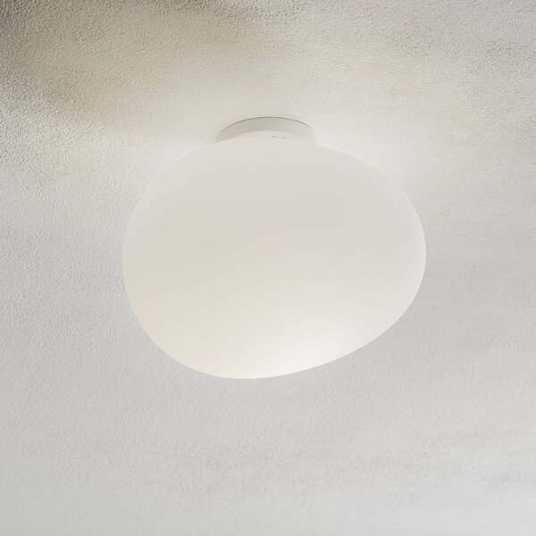 Foscarini Lampa sufitowa designerska Gregg media, możliwość ściemniania, biały / opal, salon / jadalnia, szkło, design