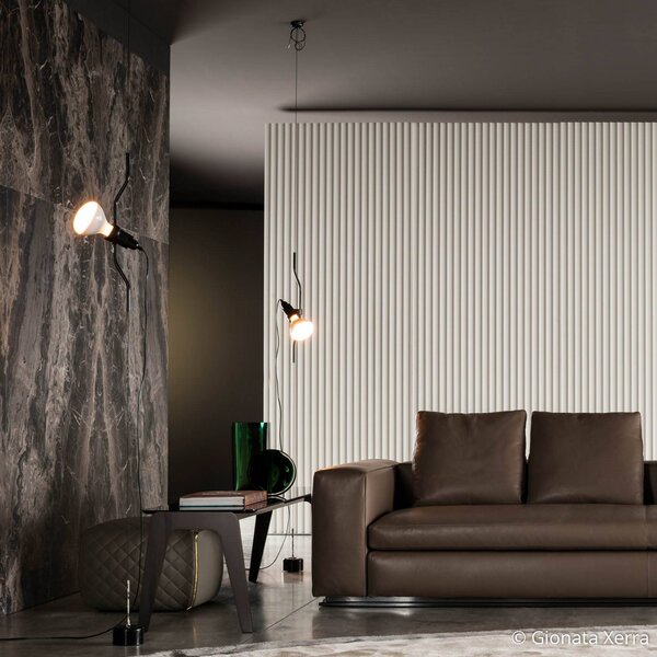 FLOS Lampa wisząca designerska PARENTESI, czarny, salon / jadalnia, metal, design