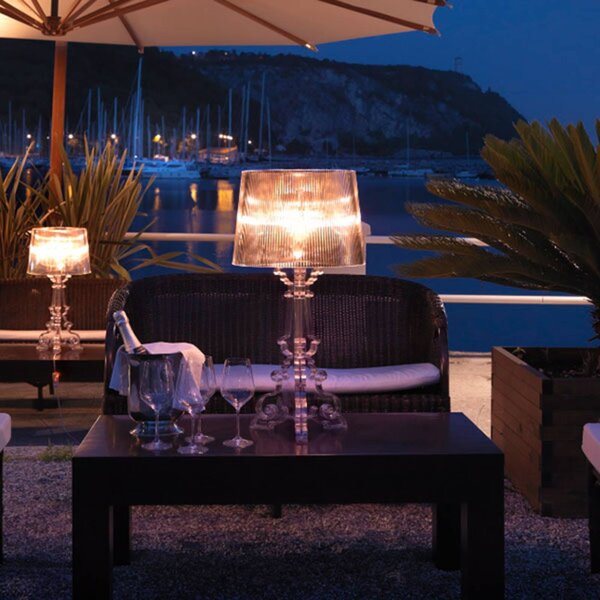 Kartell Lampa stołowa design Bourgie, możliwość ściemniania, przezroczysty / transparentny, salon / jadalnia, tworzywo sztuczne, design