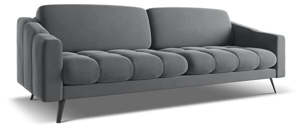 Szara aksamitna sofa 238 cm Nalu – Makamii