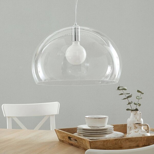 Kartell Lampa wisząca designerska FL/Y, możliwość ściemniania, przezroczysty / transparentny, salon / jadalnia, tworzywo sztuczne, design