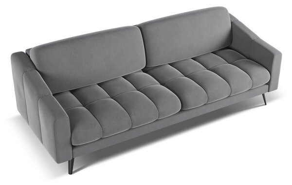 Szara aksamitna sofa 238 cm Nalu – Makamii