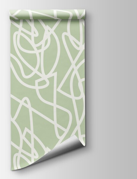 Fototapeta Wzór białych linii na zielonym tle, Fototapety Natura, Popularne Fototapety, u99097v2 - Tapeko.pl