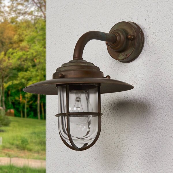 Moretti Luce Kinkiet zewnętrzny ANTIQUE, możliwość ściemniania, miedziany, mosiądz, dworkowy / rustykalny