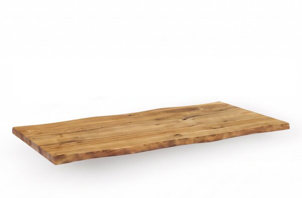 Blat stołowy z litego dębu, 1800 × 900 × 40 mm, nieregularna naturalna krawędź