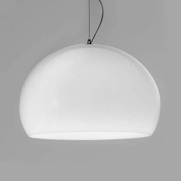 Kartell Lampa wisząca designerska FL/Y, możliwość ściemniania, biały / opal, salon / jadalnia, tworzywo sztuczne, design