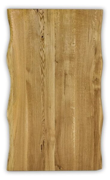 Blat stołowy z litego dębu, 1800 × 900 × 40 mm, nieregularna naturalna krawędź