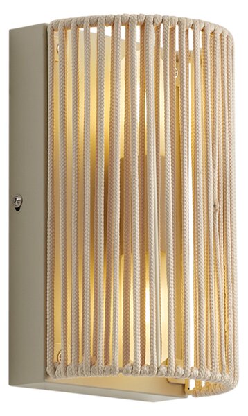 Lampa ścienna Japandi beżowa z liną IP44 - Jayla
