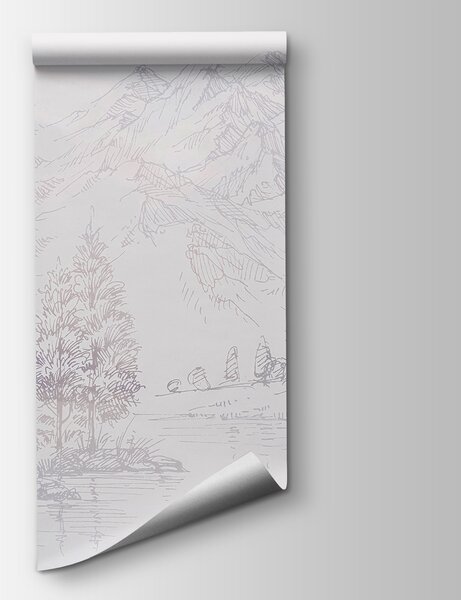 Fototapeta Rzeka z drzewami i górami w tle, Fototapety Natura, Popularne Fototapety, u99569v1 - Tapeko.pl