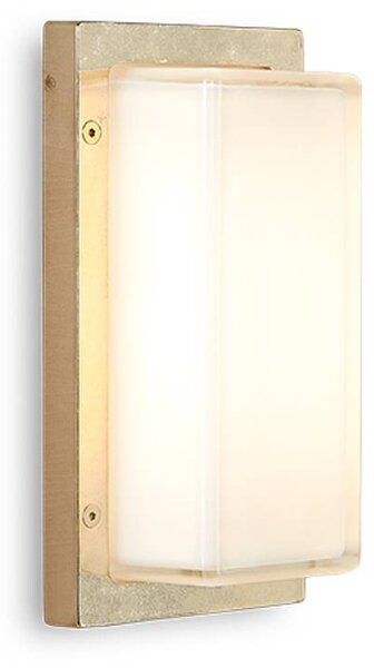 Moretti Luce Kinkiet zewnętrzny Ice Cubic, możliwość ściemniania, mosiężny / złoty, mosiądz
