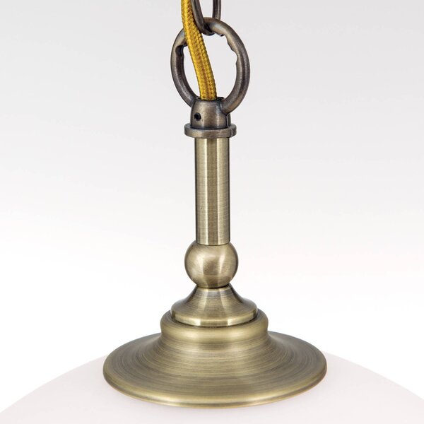 ORION Lampa wisząca Old Lamp, możliwość ściemniania, mosiężny / złoty, salon / jadalnia, szkło, antyczny