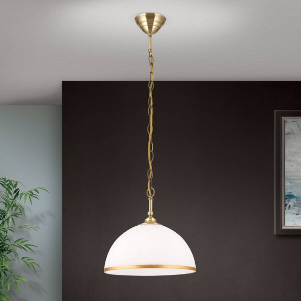 ORION Lampa wisząca Old Lamp, możliwość ściemniania, mosiężny / złoty, salon / jadalnia, szkło, antyczny