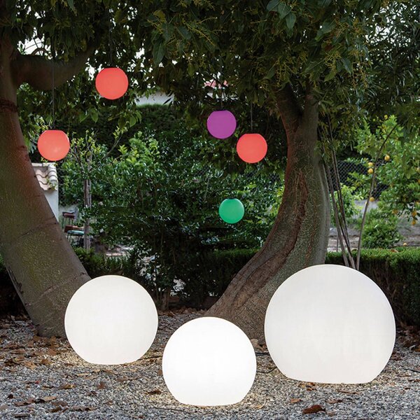 Newgarden Lampa stojąca Buly, Ø 30 cm Buly, biały / opal, tworzywo sztuczne, nowoczesny