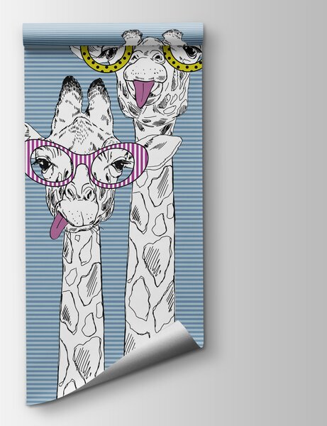 Fototapeta Żyrafy w okularach, Fototapety z zwierzętami, Popularne Fototapety, u99418 - Tapeko.pl