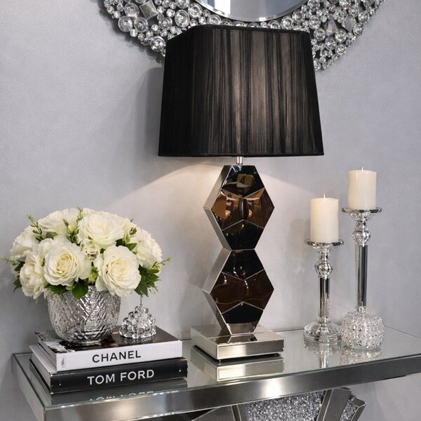 Lampa stołowa dekorowana glamour L-0604