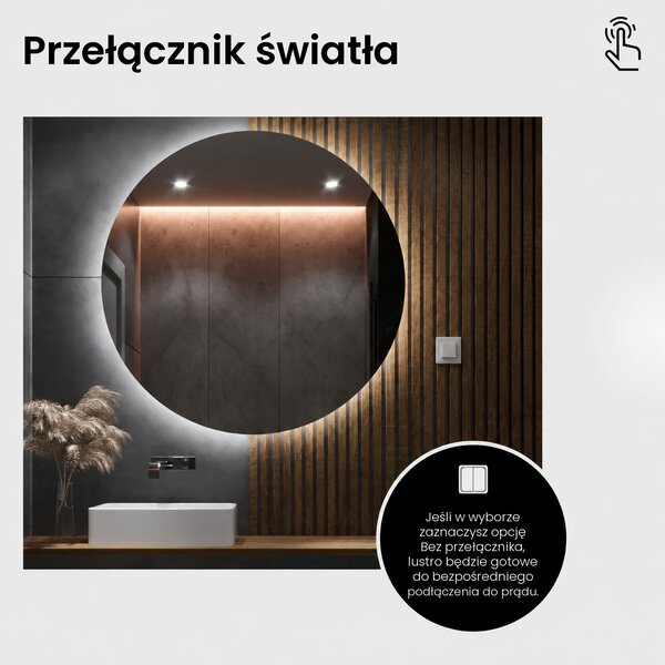 Lustro łazienkowe półokrągłe LED E7