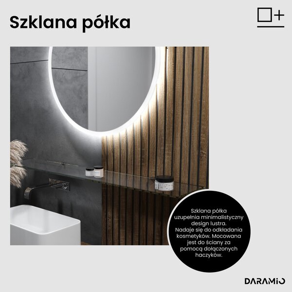 Lustro łazienkowe półokrągłe LED E7