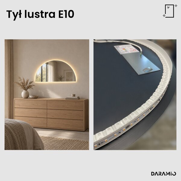 Lustro łazienkowe półokrągłe LED E10