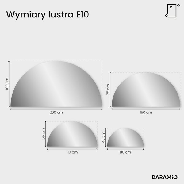 Lustro łazienkowe półokrągłe LED E10