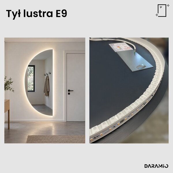 Lustro łazienkowe półokrągłe LED E9