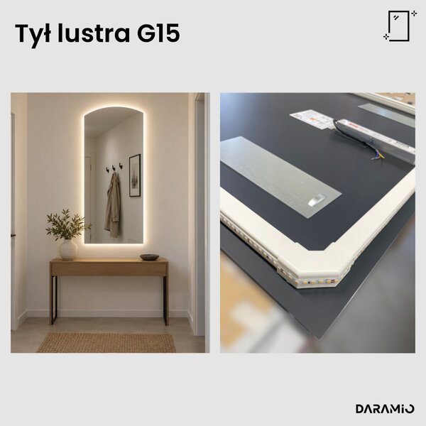 Duże lustro łazienkowe łukowe LED G15