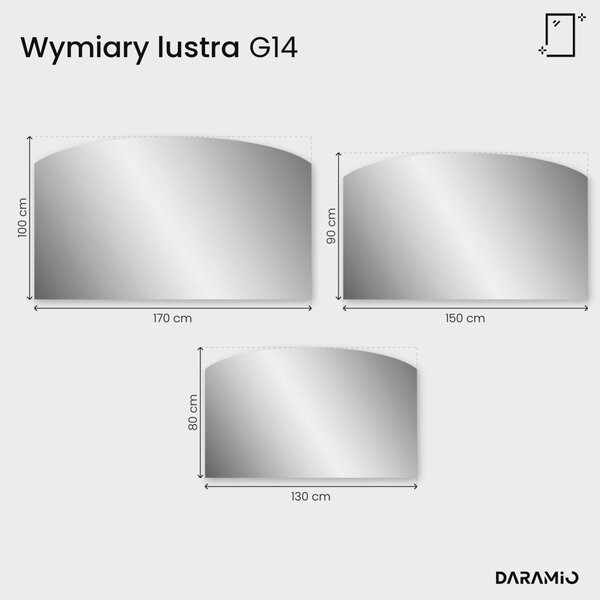 Duże lustro łazienkowe łukowe LED G14