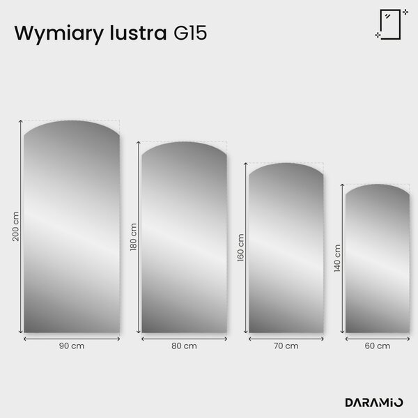 Duże lustro łazienkowe łukowe LED G15