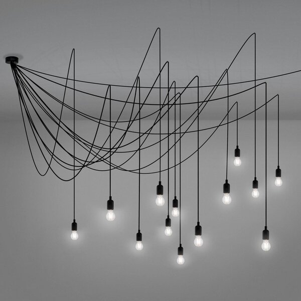 SELETTI Lampa wisząca designerska LED Maman, możliwość ściemniania, czarny, salon / jadalnia, tworzywo sztuczne, nowoczesny