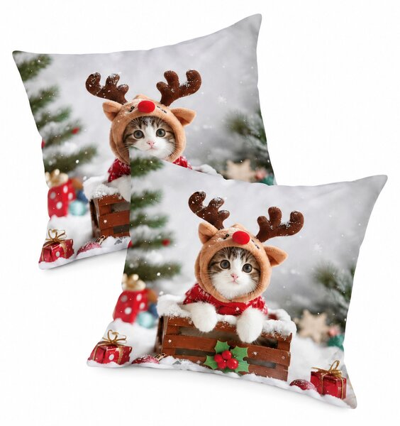 Zestaw 2 szt. poszewek na poduszki 3D RUDOLPH KITTEN 45x45 cm