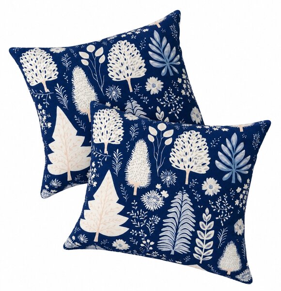 Zestaw 2 szt. poszewek na poduszkę INDIGO BLOOM 45x45 cm