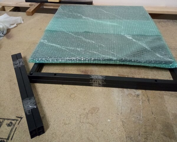 PROMOCJA Stolik kawowy z blatem w dekorze marmuru ROSSI B 60x60 czarny II. jakość