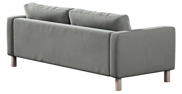 Pokrowiec na sofę Karlstad rozkładaną kolor szary tkanina połyskliwa, welwetowa