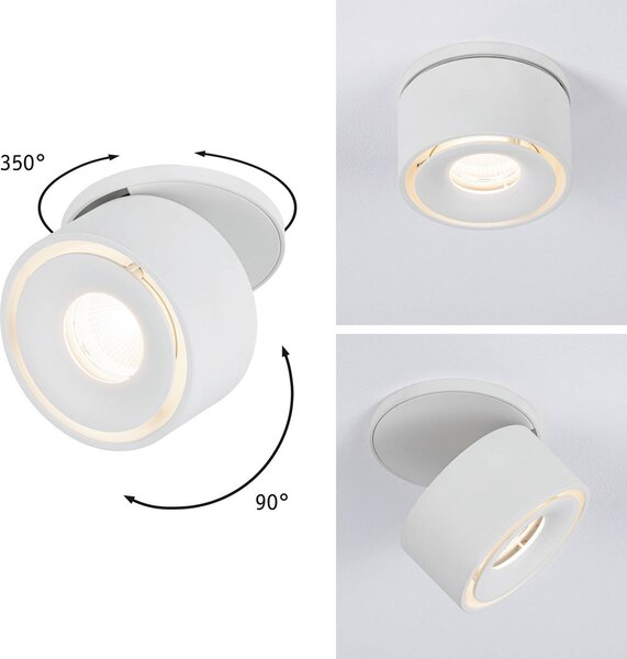 Paulmann Spircle oprawa wpuszczana LED biała, biały / opal, salon / jadalnia, aluminium, nowoczesny