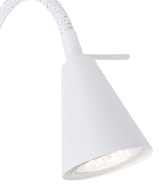 Briloner Kinkiet LED Tusa, biały / opal, sypialnia, metal, nowoczesny